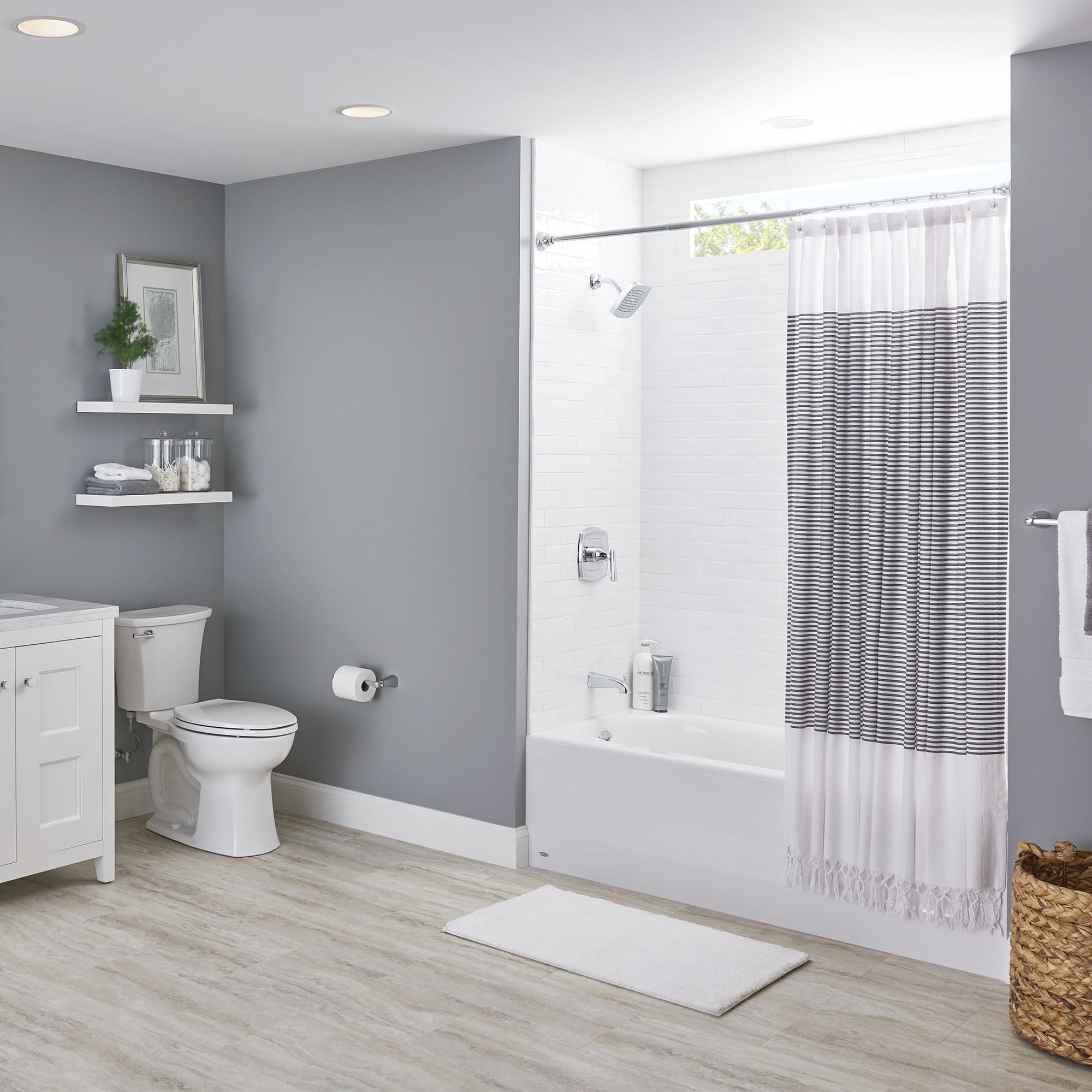 Princeton Americast 60 x 30 Inch Integral Apron Bathtub Above Floor Rough with Left Hand Outlet WHITE